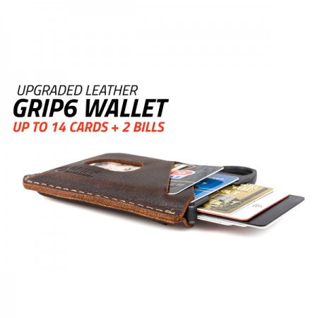 GRIP6　ウォレット　"WALLET + LEATHER AND LOOP"　(Gunmetal / Brown Leather)