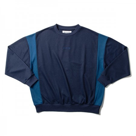 ★20%OFF★ Deviluse　クルースウェット　"PANEL CREWNECK"　(Navy)